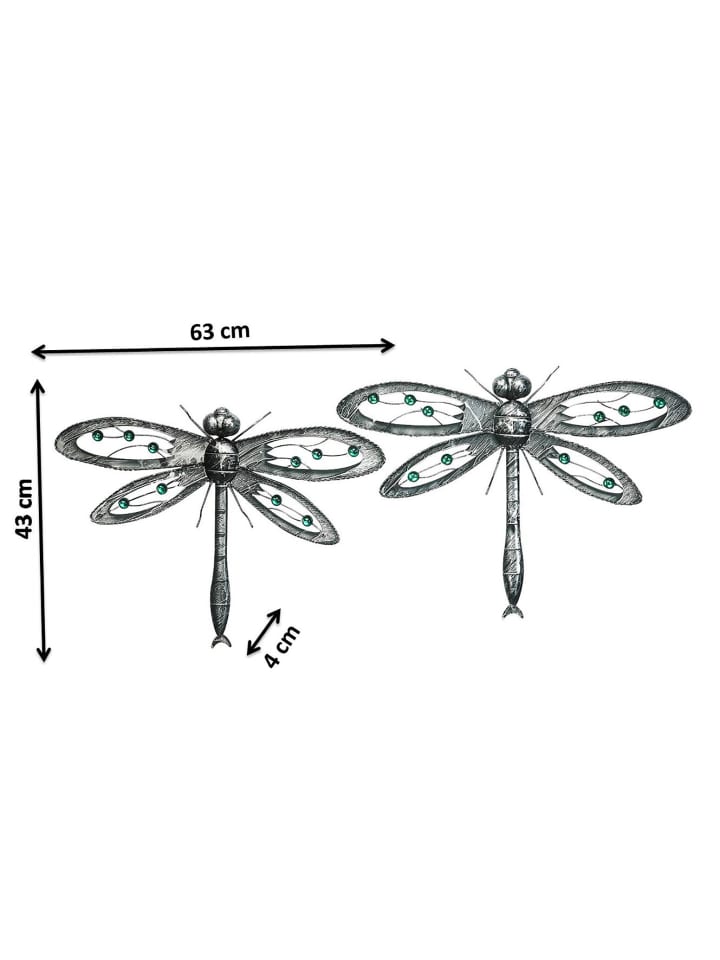 kobolo 2tlg. Set Dekofigur DRAGONFLY in Grau günstig kaufen onesize