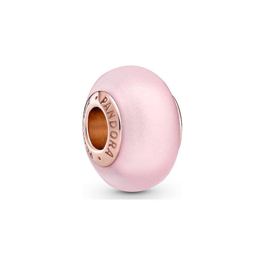 Pandora Charm Moments Mattes rosafarbenes Murano-Glas