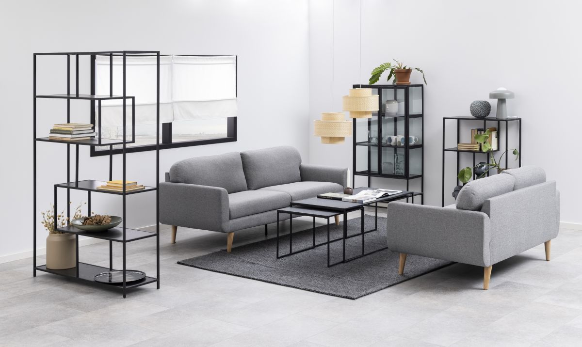 Design-Bücherregal Seaford Schwarz 114 x 185 cm