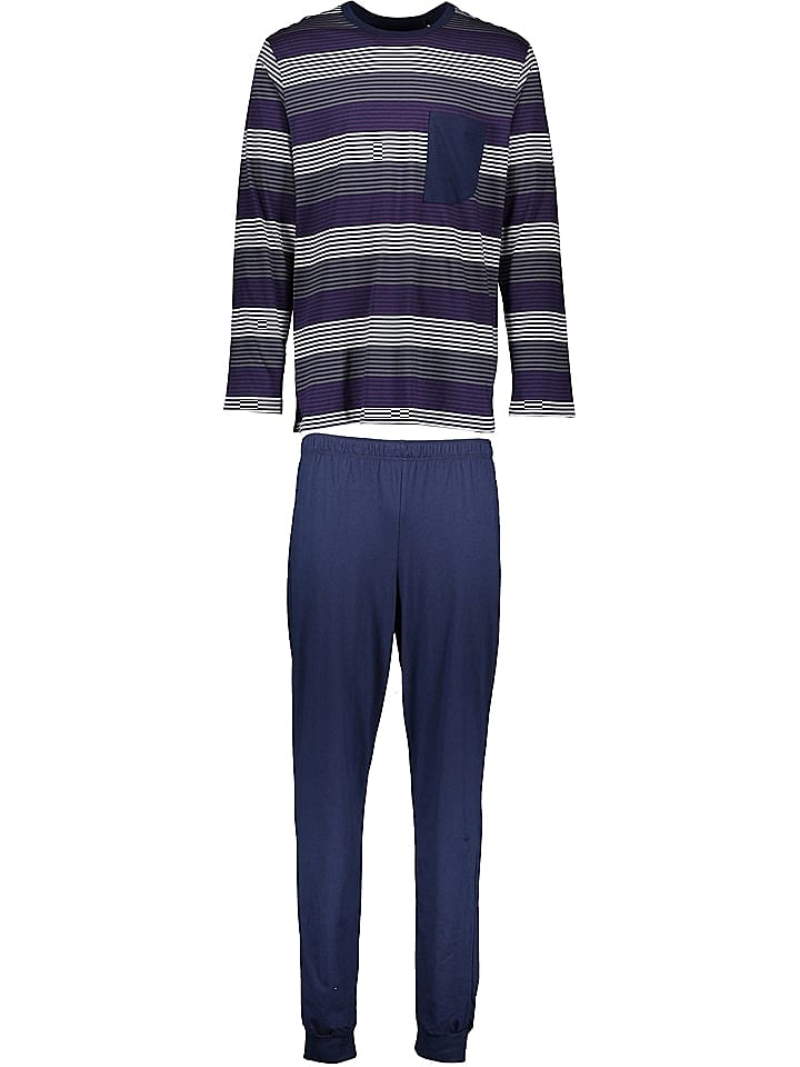 Seidensticker Pyjama in Dunkelblau/ Grau/ Lila günstig kaufen 54