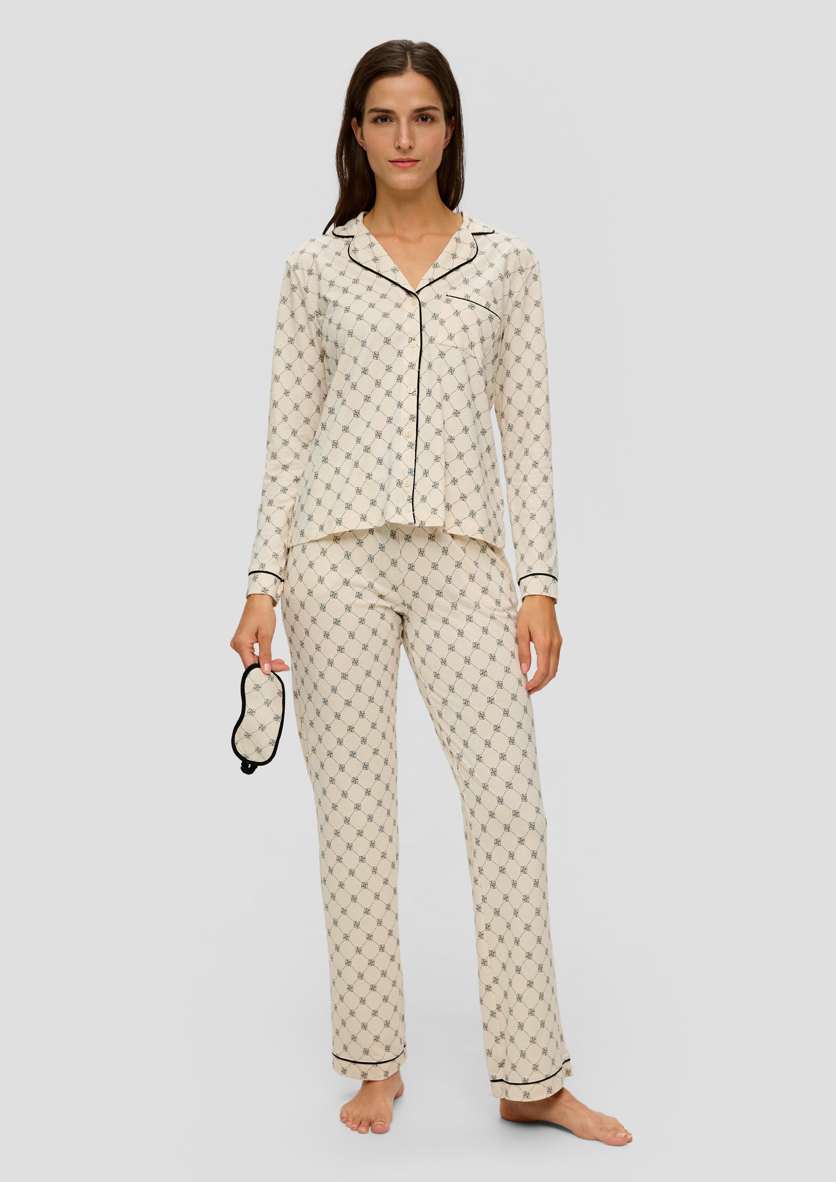 Langes Pyjama-Set mit Schlafmaske  6009207-80A9