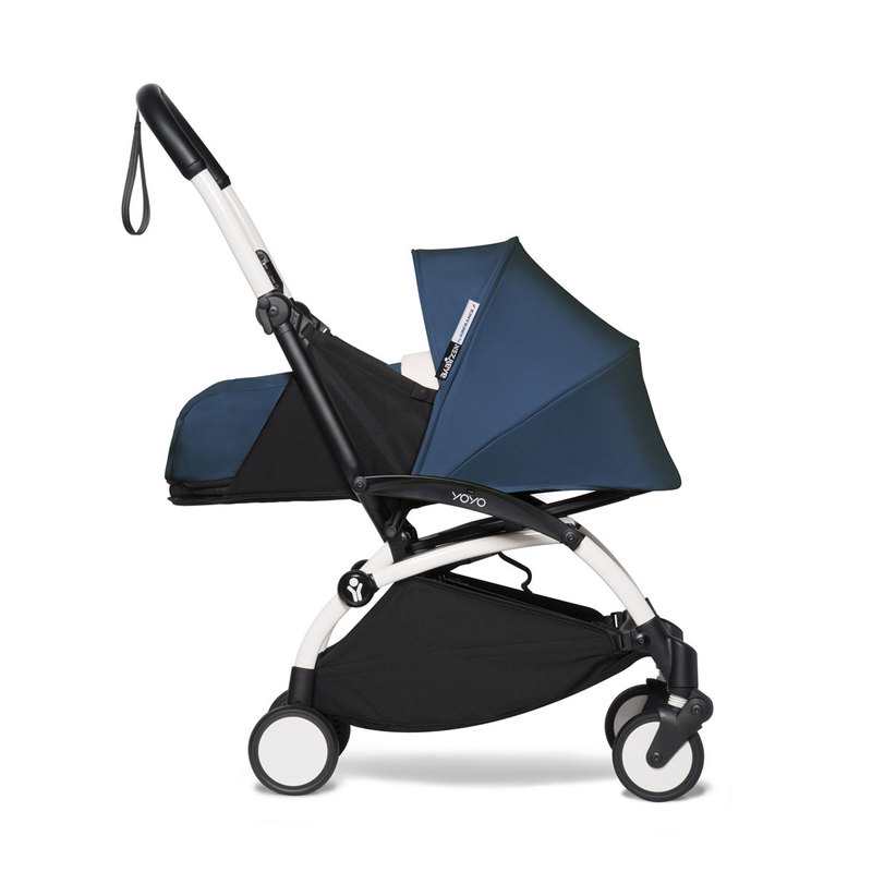Poussette Yoyo2 4 roues châssis blanc assise 0+ bleu Babyzen