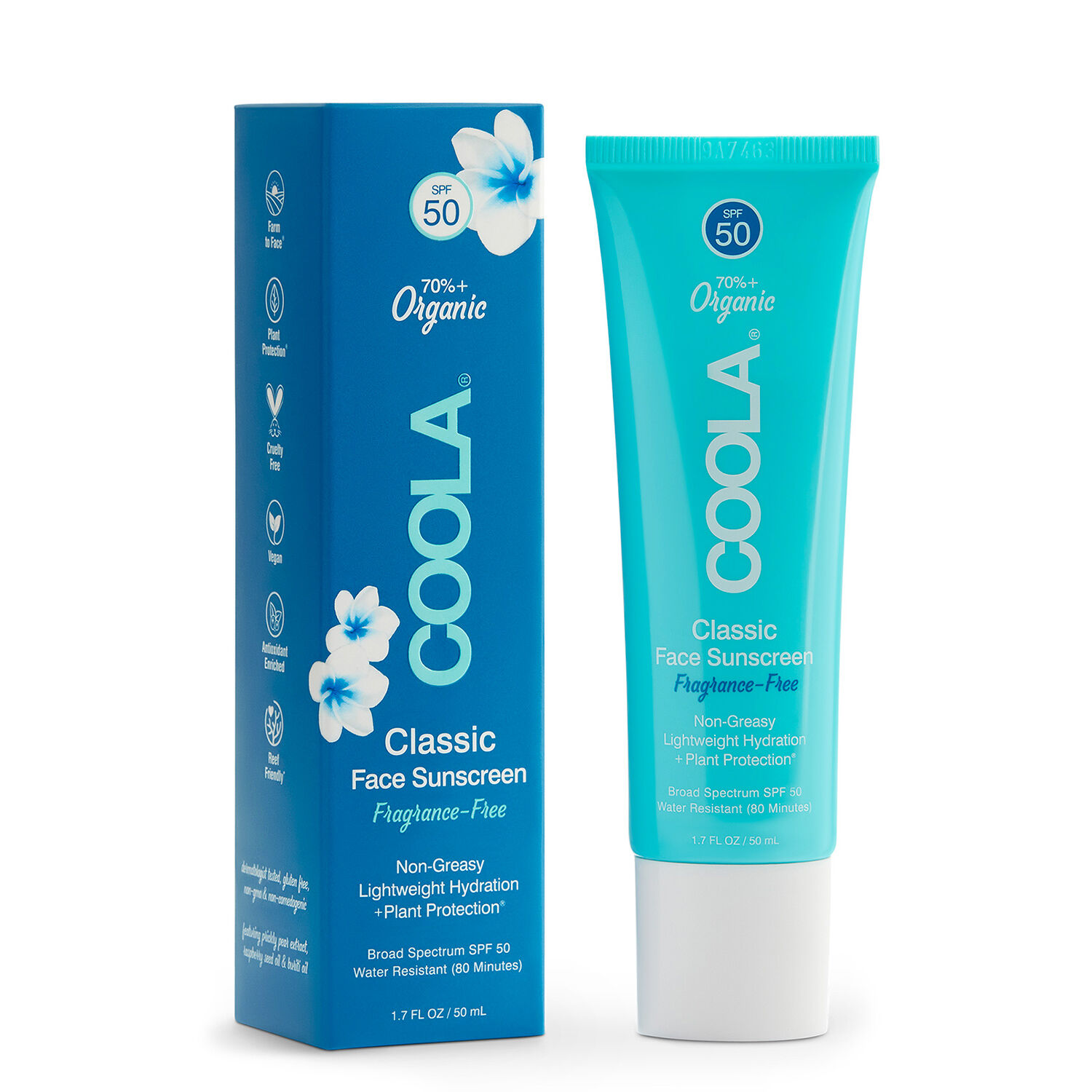 Coola Lotion Solaire Visage Classic SPF50 Sans Parfum 50 ml
