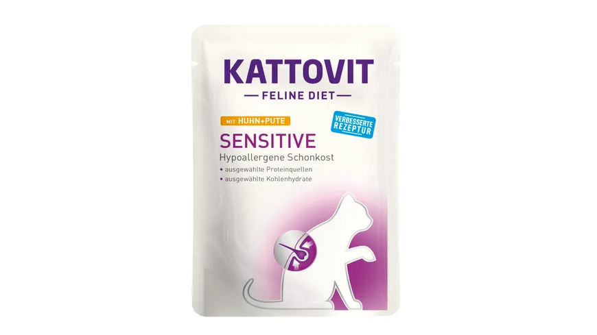 Kattovit Katzennassfutter Sensitive Huhn + Pute 85 g