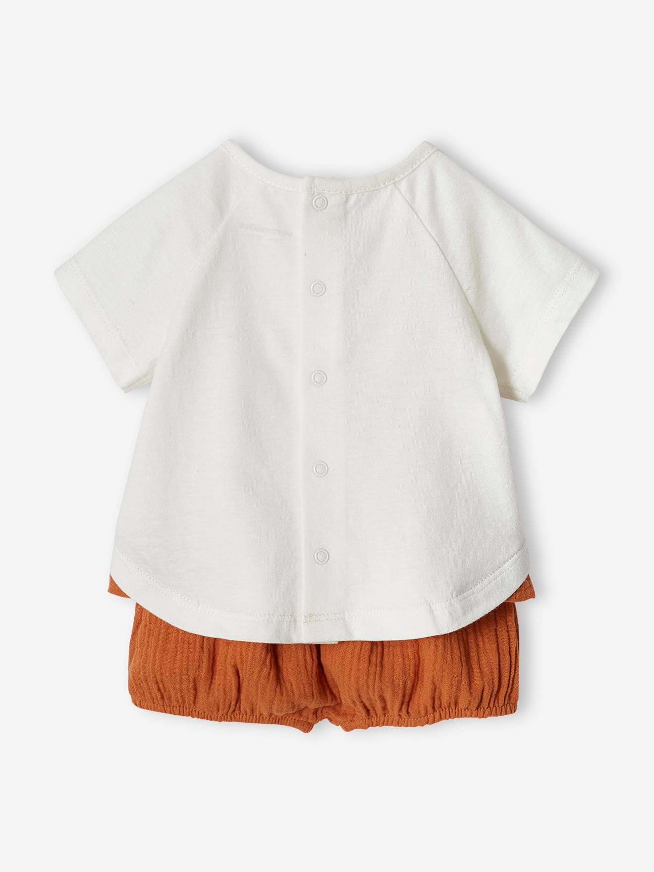 Ensemble naissance T-shirt et short de cérémonie bébé bleu jean