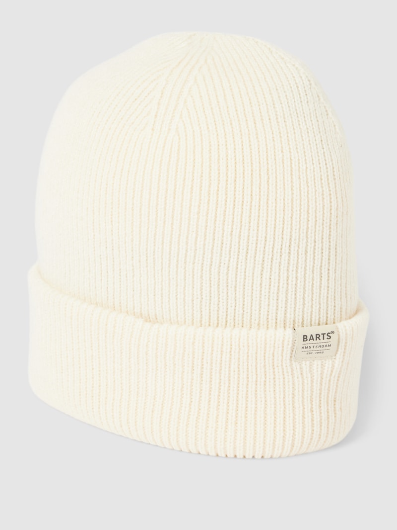Beanie mit Label-Detail Modell 'KINABALU' in offwhite