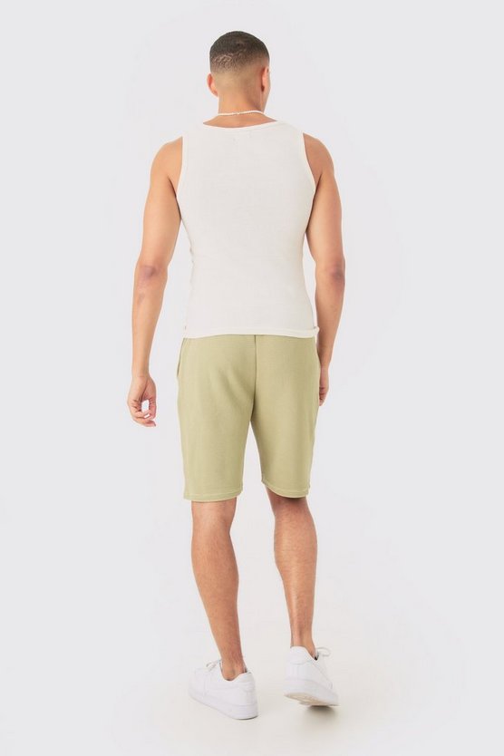 Lockere mittellange strukturierte Shorts