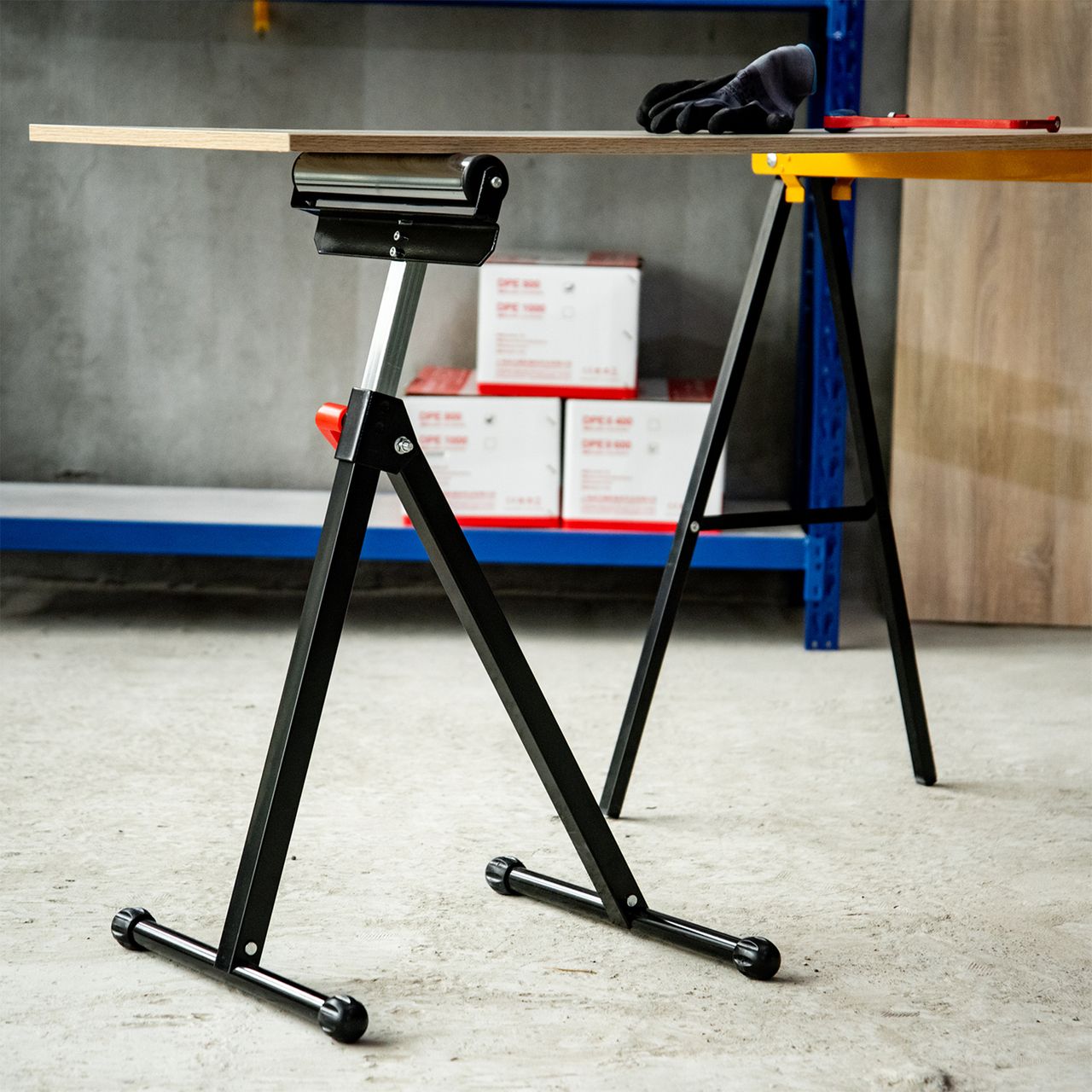 HOMCOM Rollenbock bis 90 kg, Metall, Schwarz