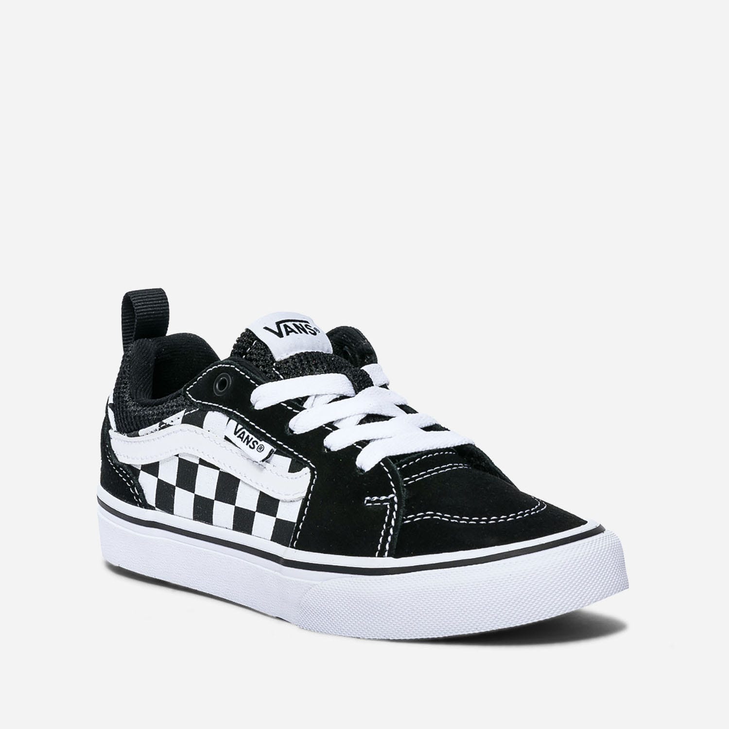 Tennis VANS noire en cuir velours et toile à damier