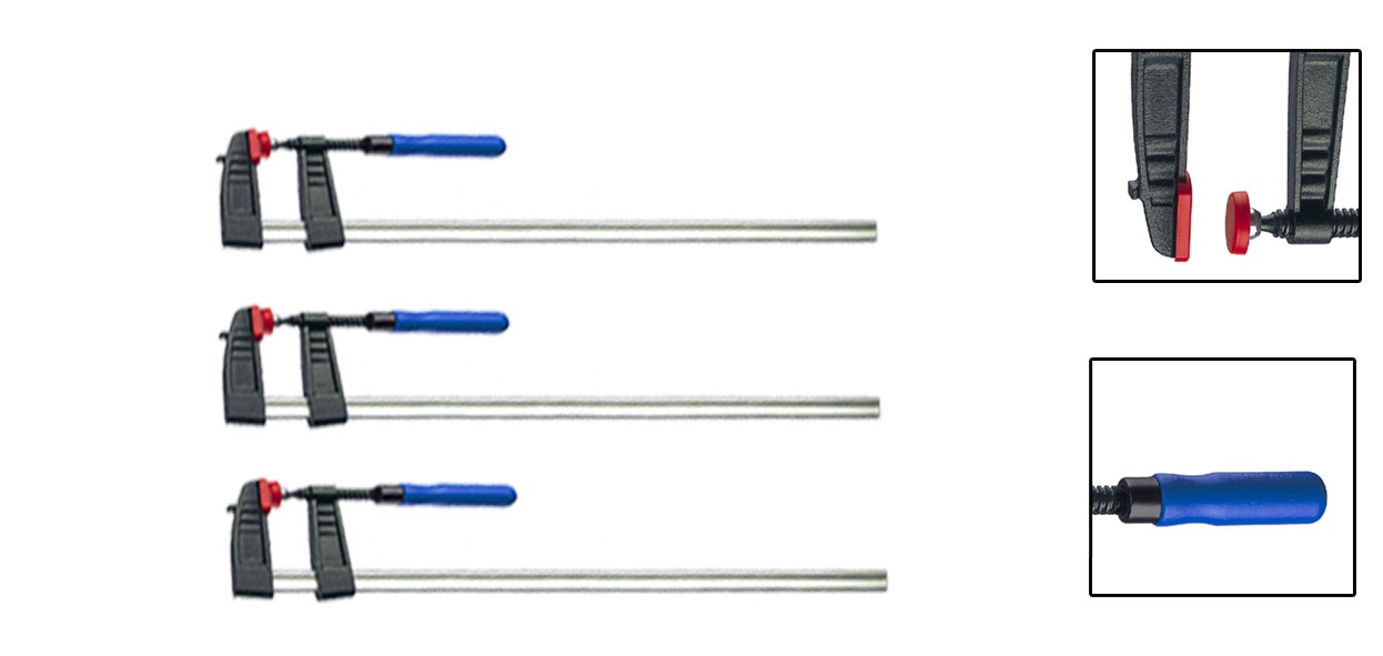 Vago-Tools 3x Schraubzwinge 300 x 120 mm Klemmzwinge Schnellspannzwinge Zwingen