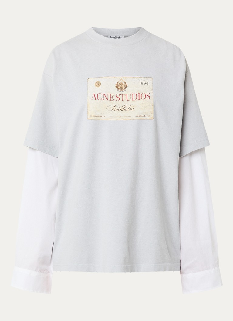 Tricou cu mânecă lungă de la Acne Studios și logo imprimat