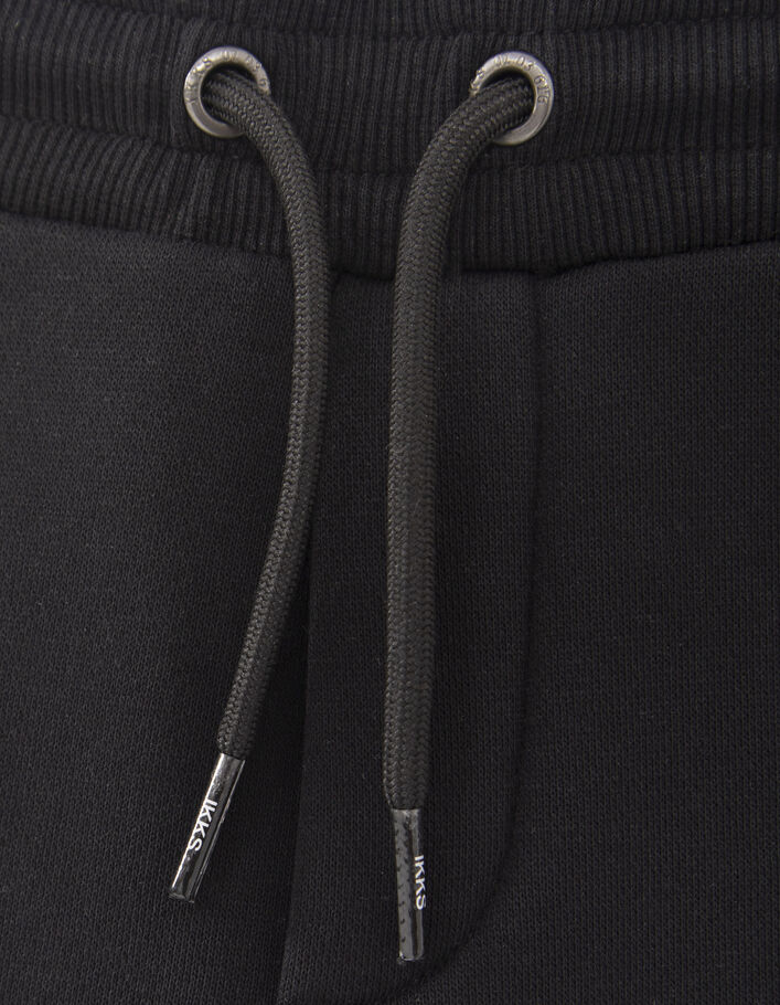 Jogging noir molleton print dos garçon