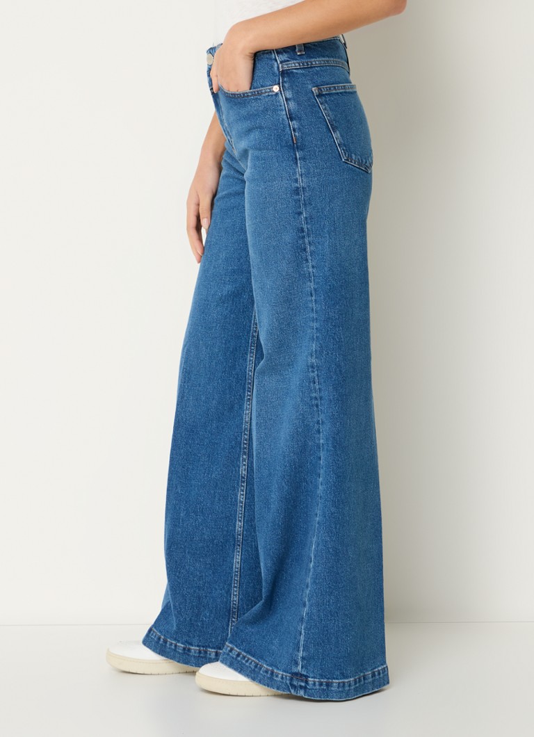 Calça jeans Glow-up de cintura alta e pernas largas com modelagem média
