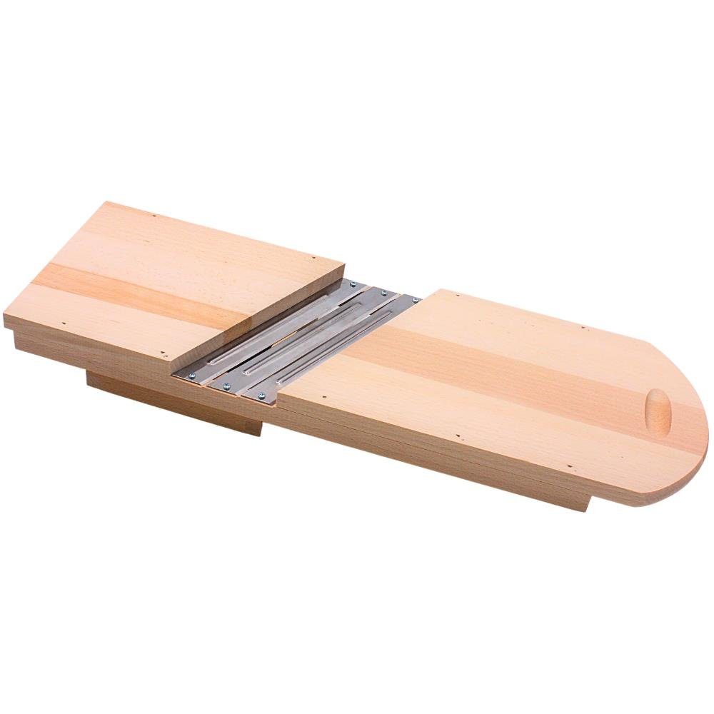 Dekohelden24 Gemüsehobel Holzbrett - Gurkenhobel - Krauthobel mit integriertem Schneider und, Holz