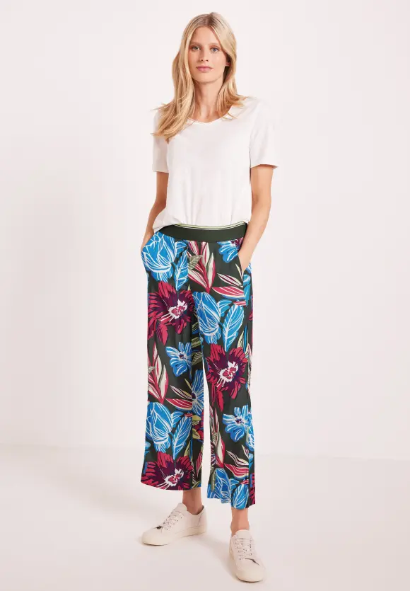 CECIL Loose Fit Print Dobbyhose