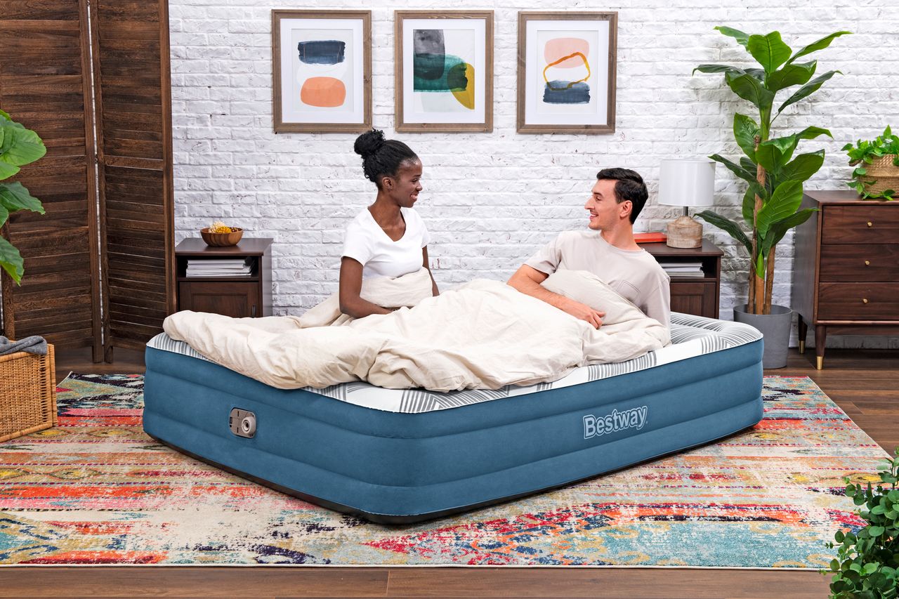 Bestway TriTech™ Doppelluftbett Fashion Flock™ mit Oberfläche & Elektropumpe