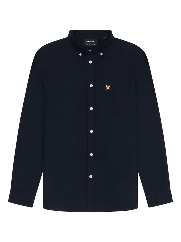 Lyle & Scott Langarmhemd in Dunkelblau günstig kaufen
