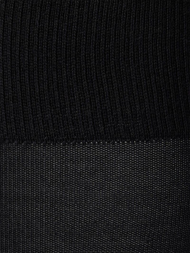 Socken mit Rippbündchen Modell 'Merino' in black