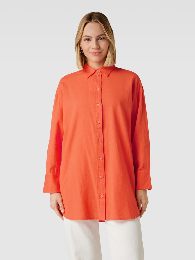 Longbluse mit abgerundetem Saum Modell 'Maddie' in orange