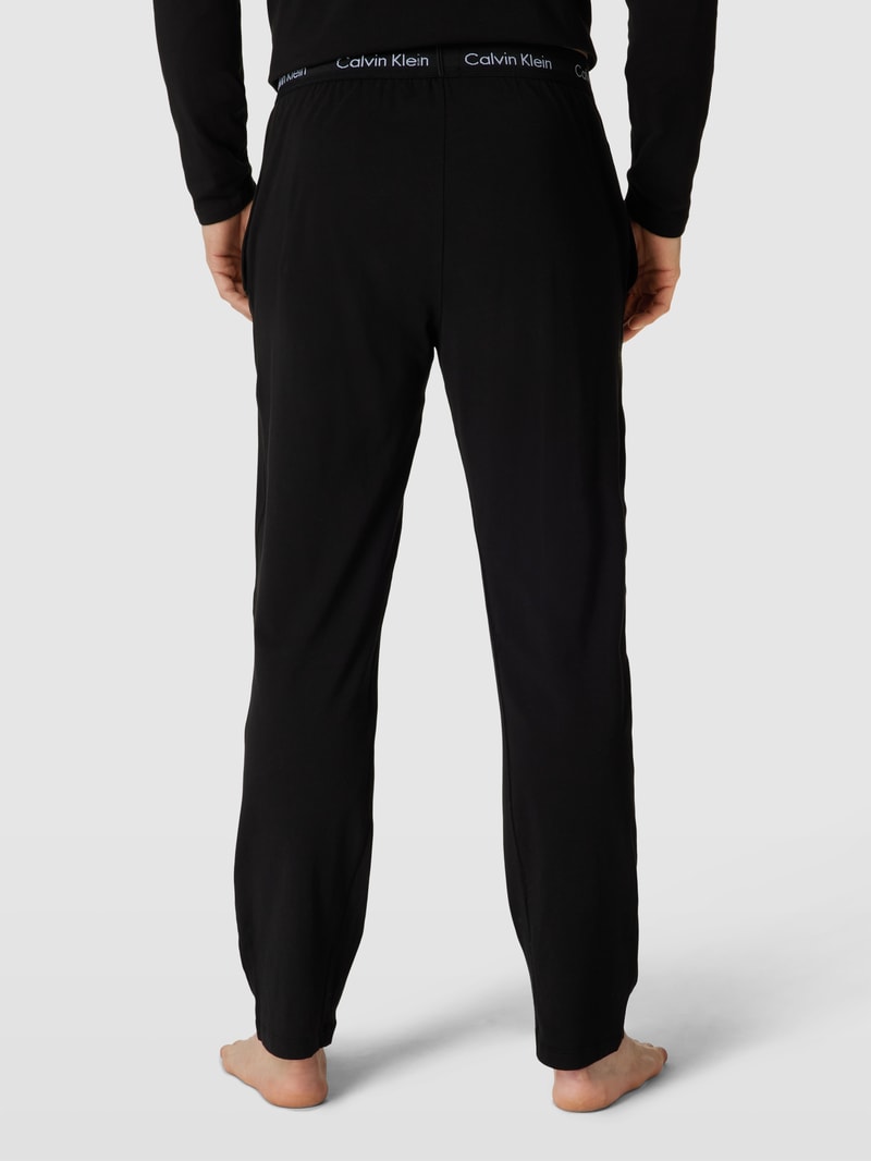 Pyjama-Hose mit Label-Details in schwarz