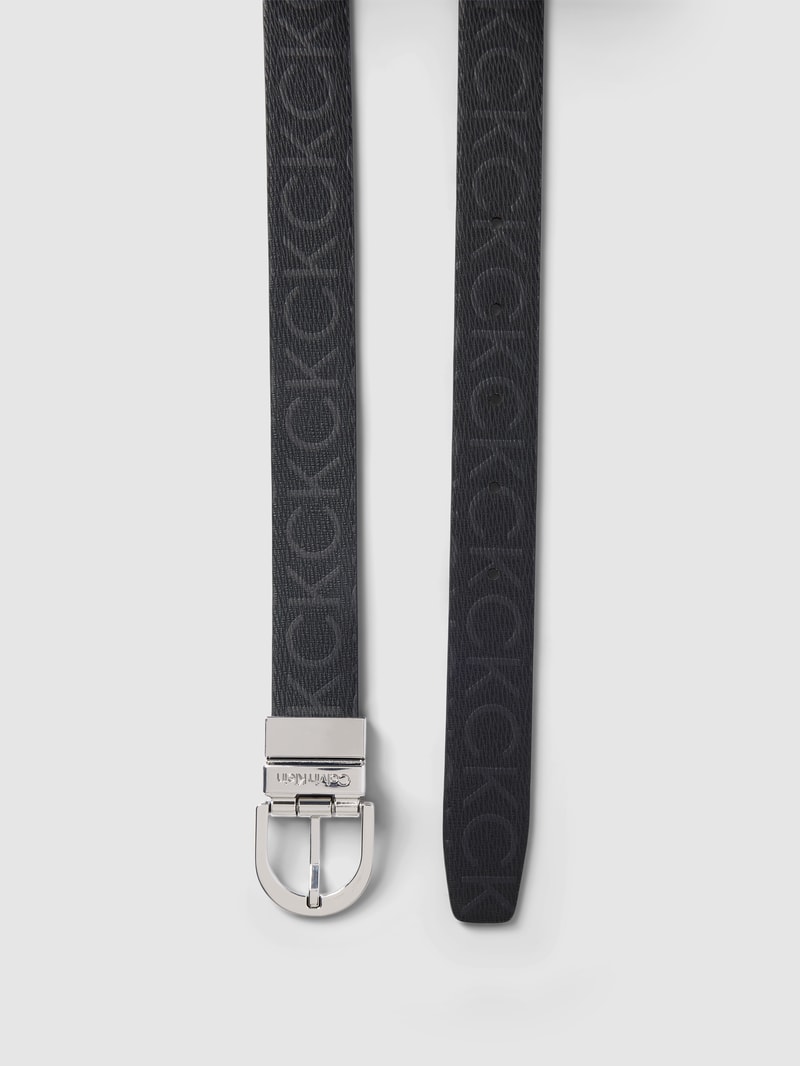 Ledergürtel mit Wendefunktion in schwarz