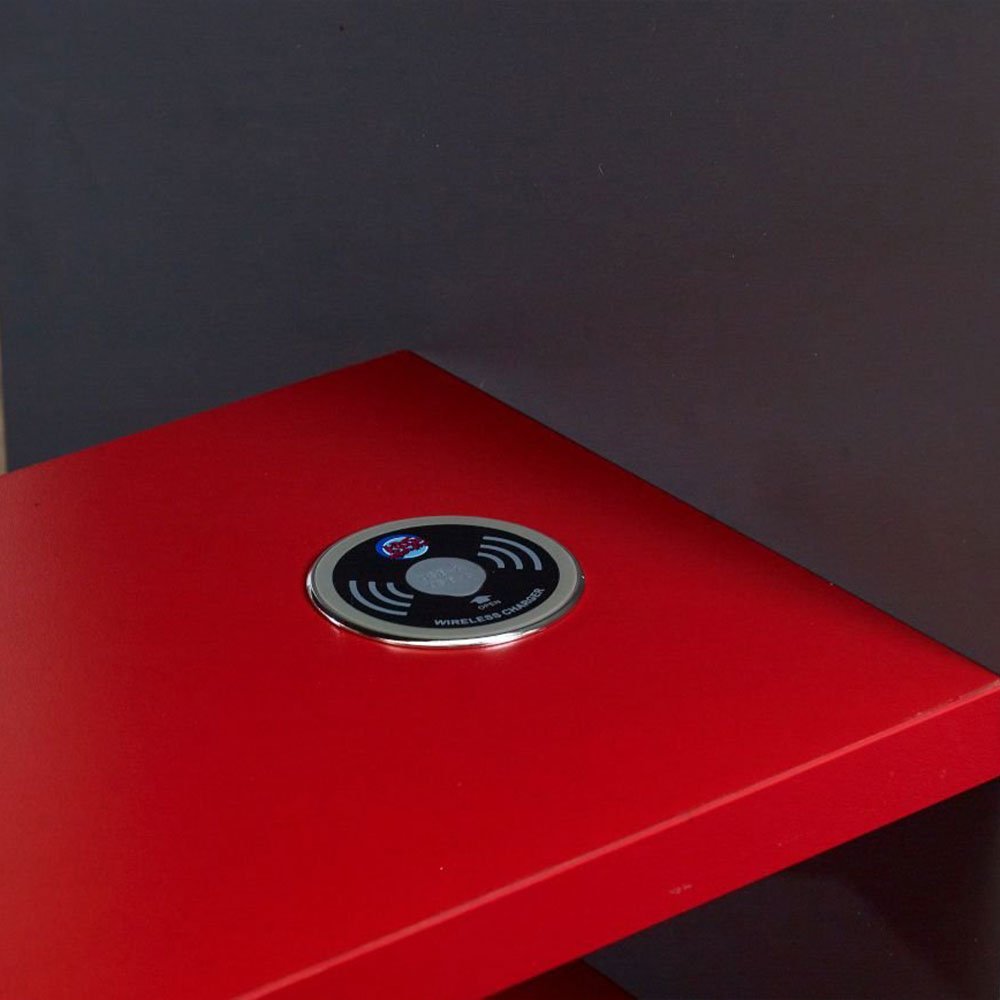PodBed Grey and Red Gaming High Sleeper with Grey Sofa