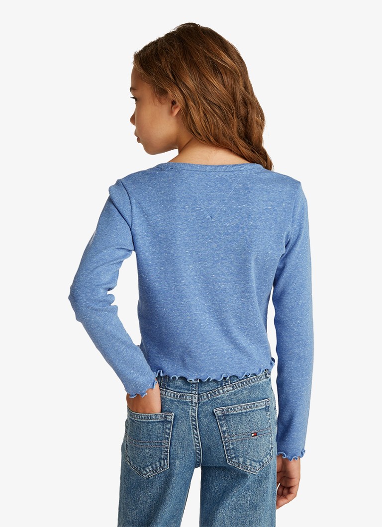 Tommy Hilfiger košulja dugih rukava s melange dizajnom i vezom logotipa