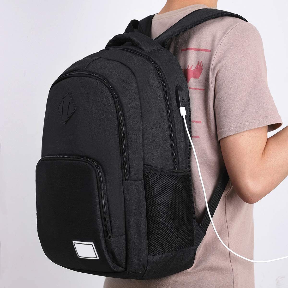 Directin Laptoprucksack Businesstaschen Rucksäcke Schulrucksack Wasserbeständig Laptoptasche (Backpack mit Laptopfach für 15,6-Zoll, mit USB-Lade-Anschluss), mit USB-Lade-Anschluss, mit Laptopfach, Für Laptop bis 15,6,16 Zoll