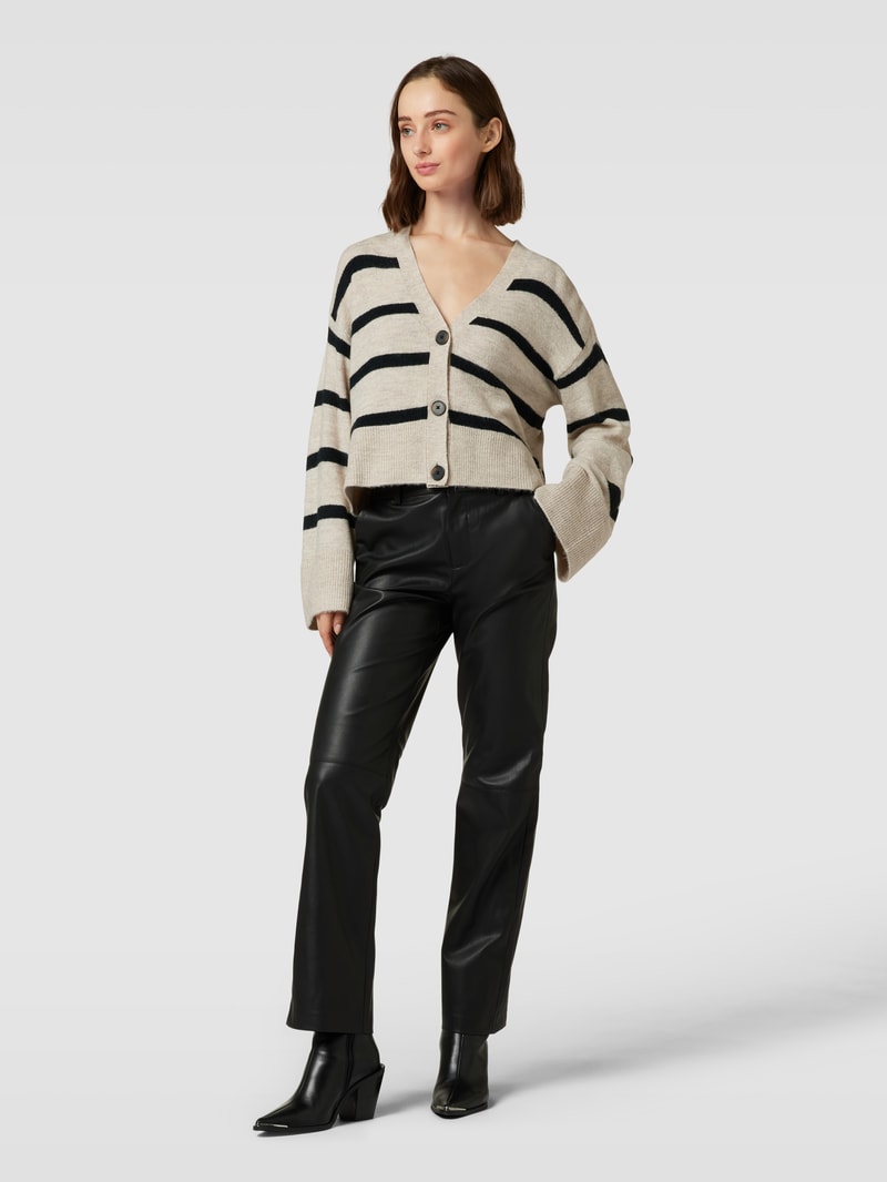 Cardigan mit Streifenmuster Modell 'LEFILE' in offwhite