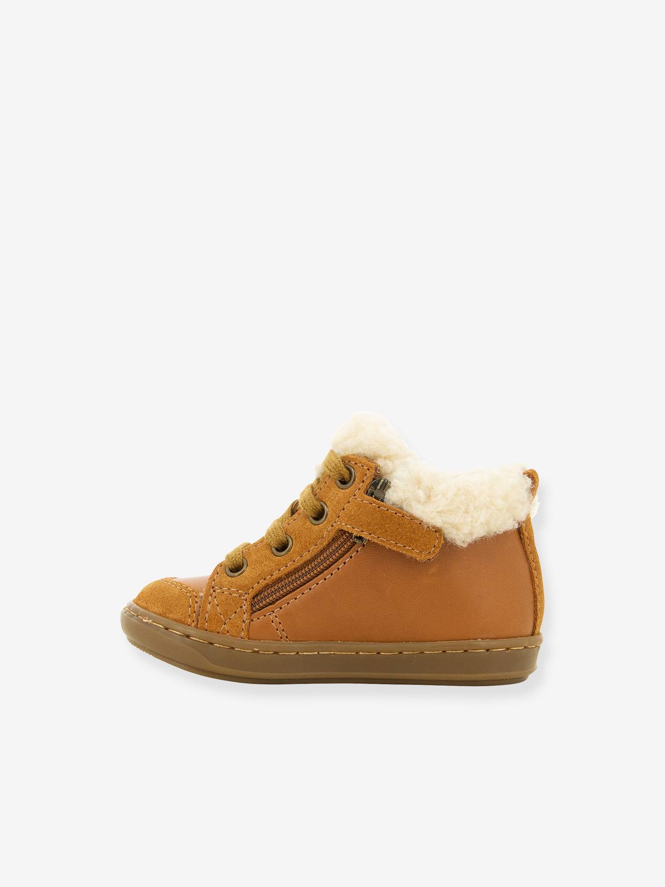 Bottines fourrées bébé Bouba Zip Wool SHOO POM® caramel