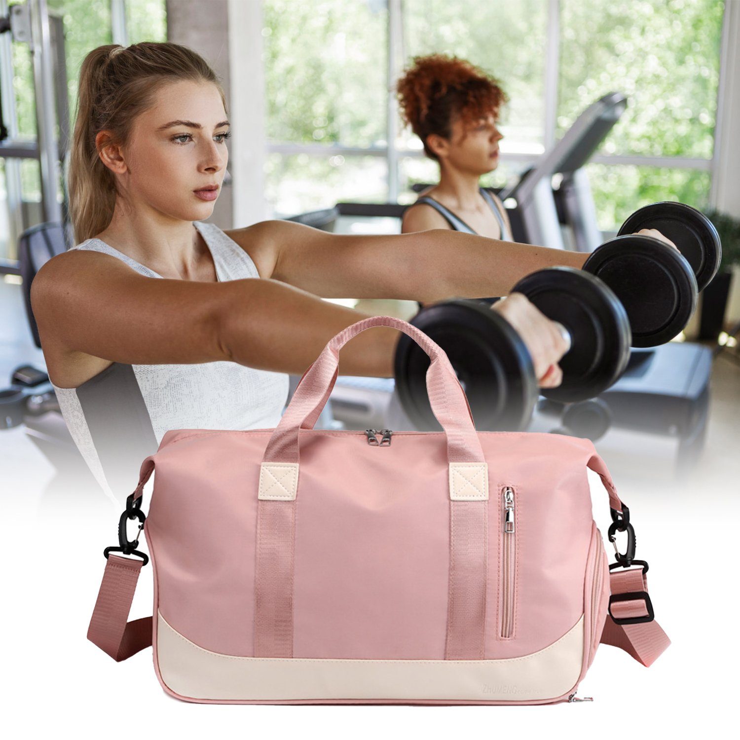 Kpaloft Sporttasche Reisetasche mit Schuhfach & Nassfach Trainingstasche Freizeittasche, Schultergurt, für Yoga, Schwimmen, Tourismus, Fitness