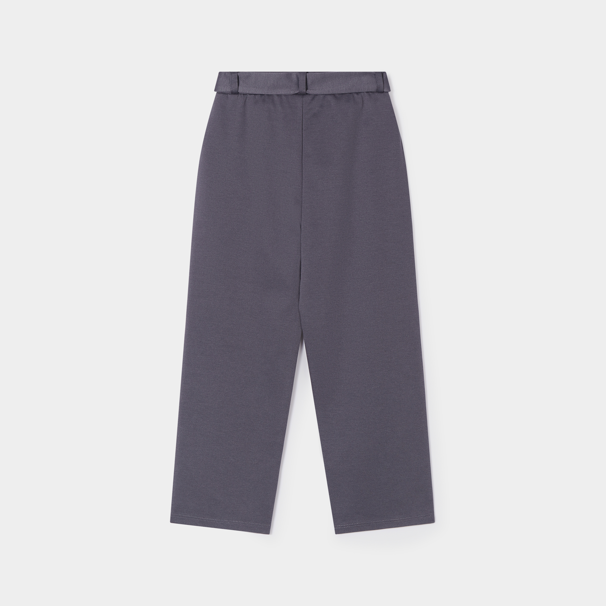 Pantalon jambe large avec ceinture gris foncé fille | La Halle