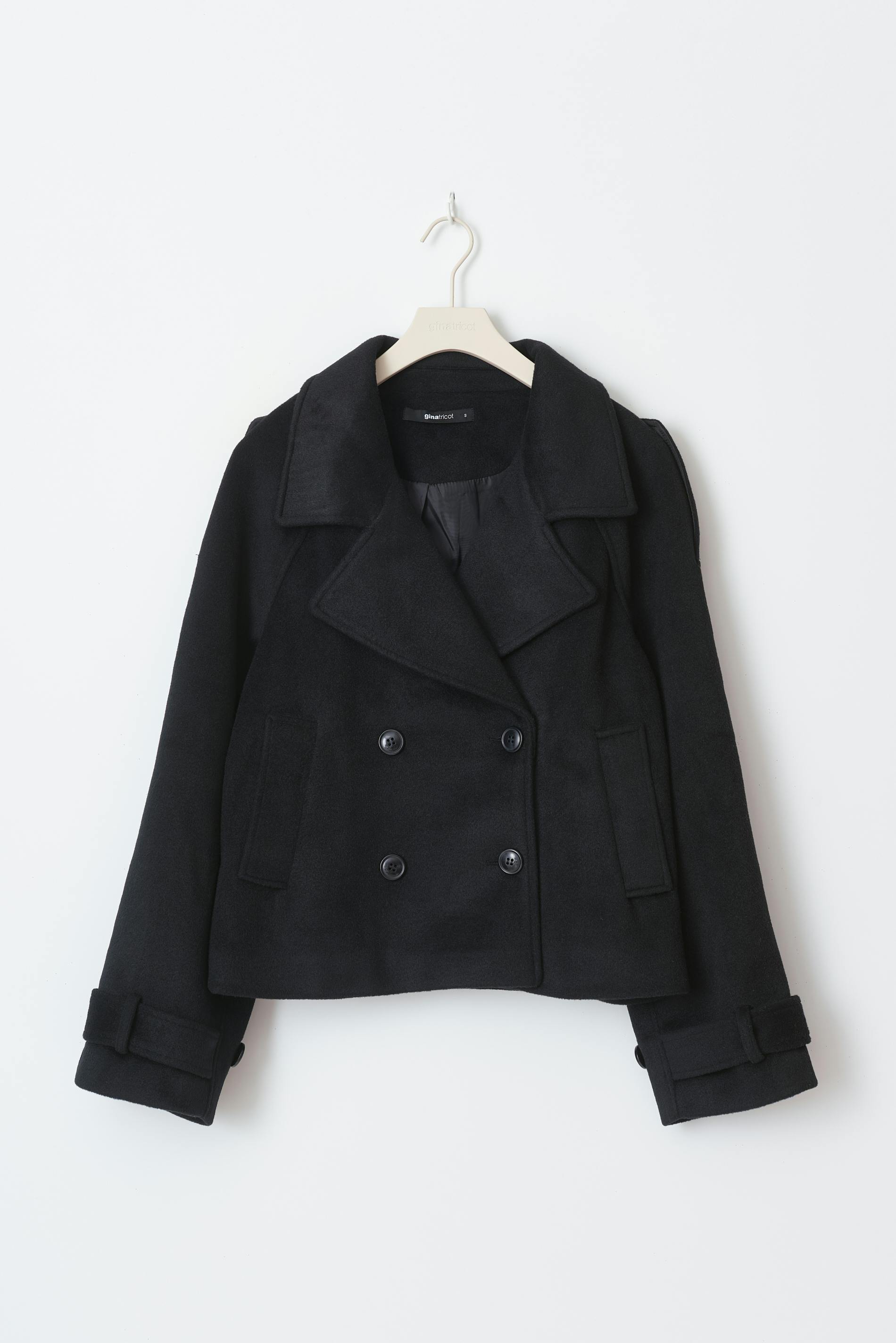 Short felt trench jacket