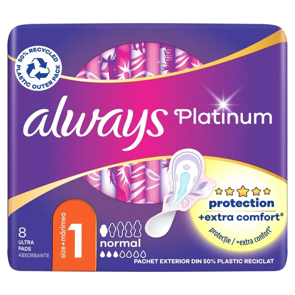 Always Platinum Ultra Normal Plus higijenski ulošci, 8 kom.