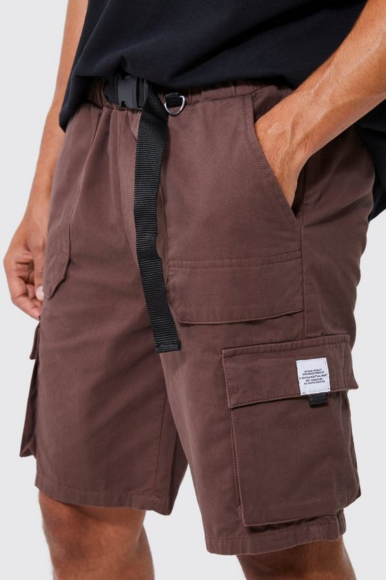 Lockere elastische Cargo-Shorts