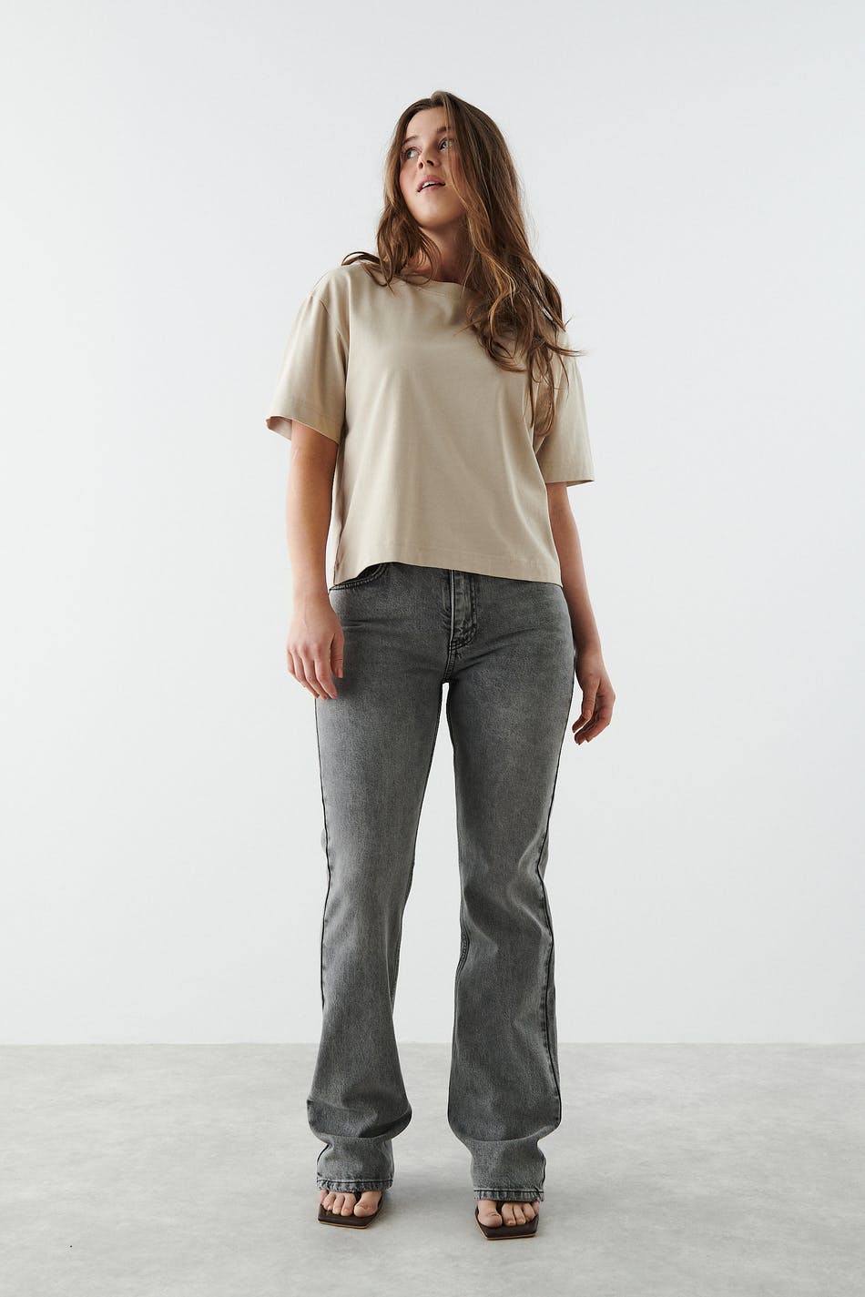 Full length petite flare jeans
