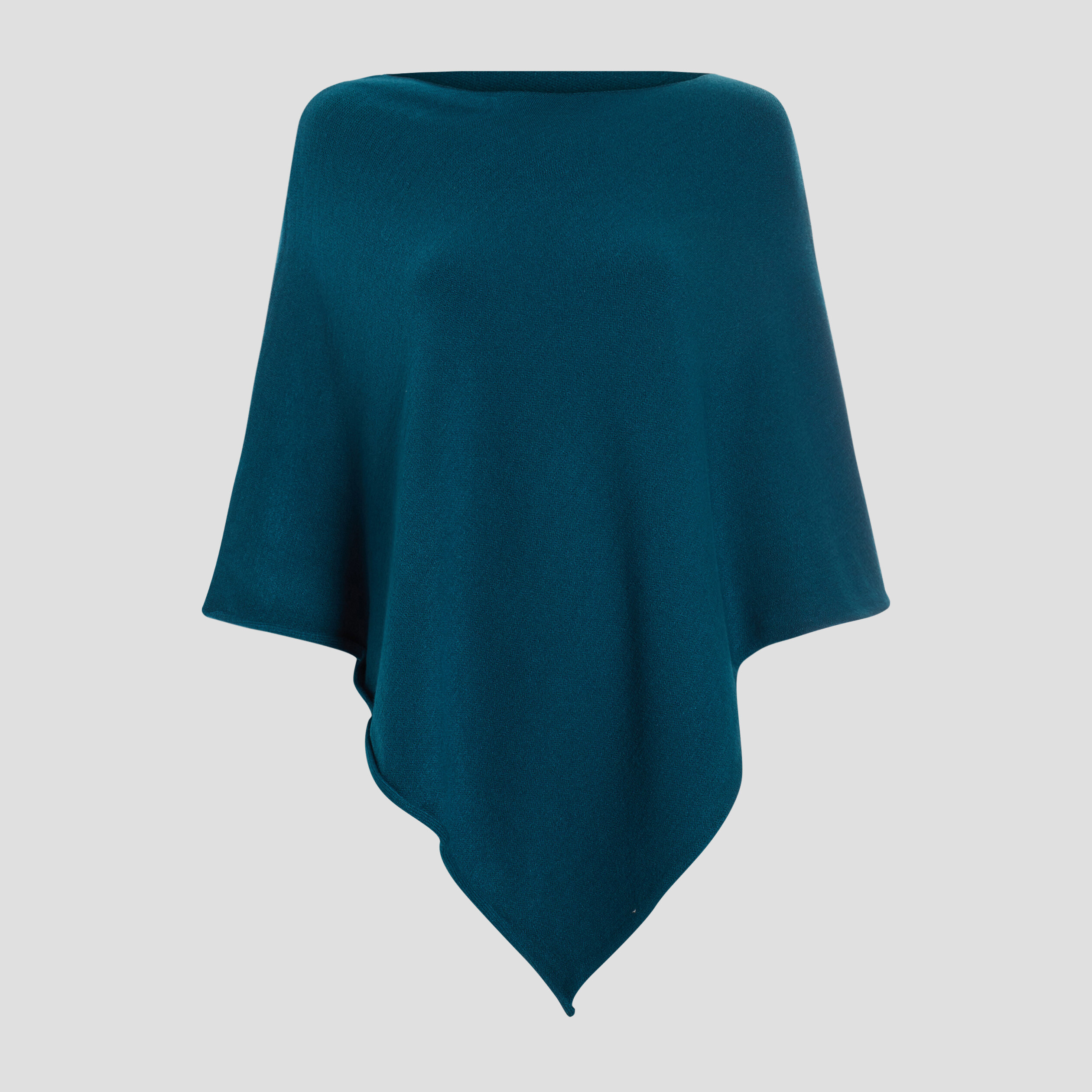 Poncho asymétrique bleu canard femme | La Halle