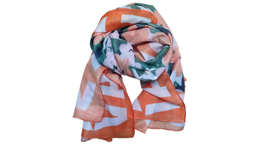 Tuch Digital Print orange, grün, rose bunt