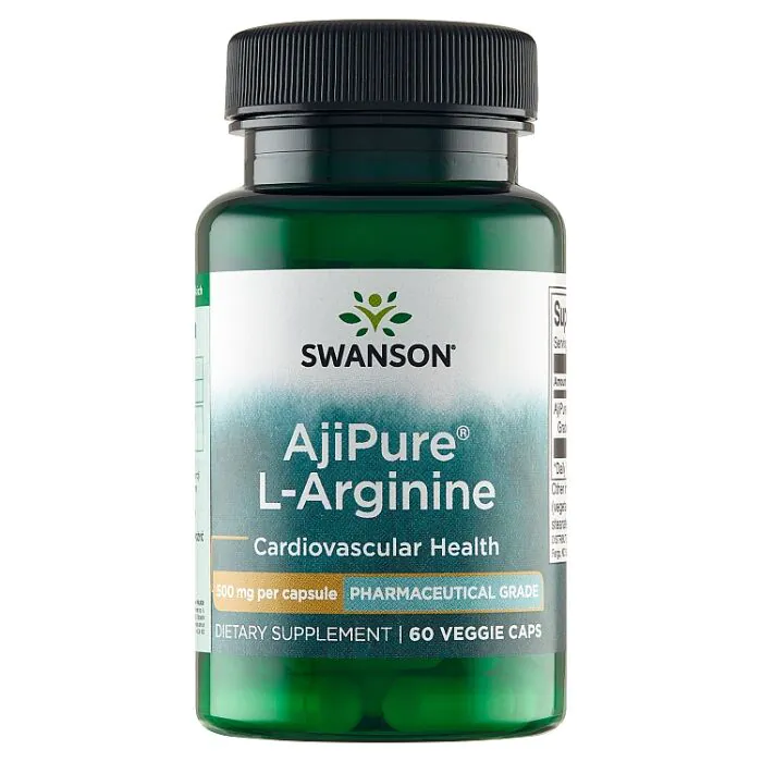 Swanson AjiPure L-arginin 500 mg, 60 kapsula