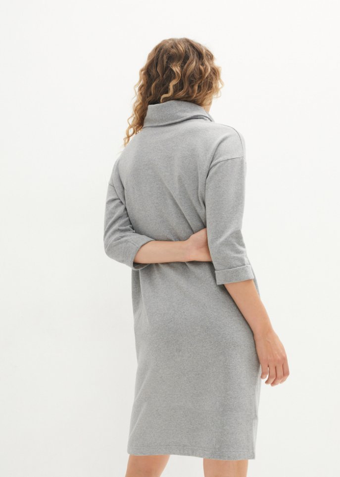 Sweatkleid mit weitem Kragen