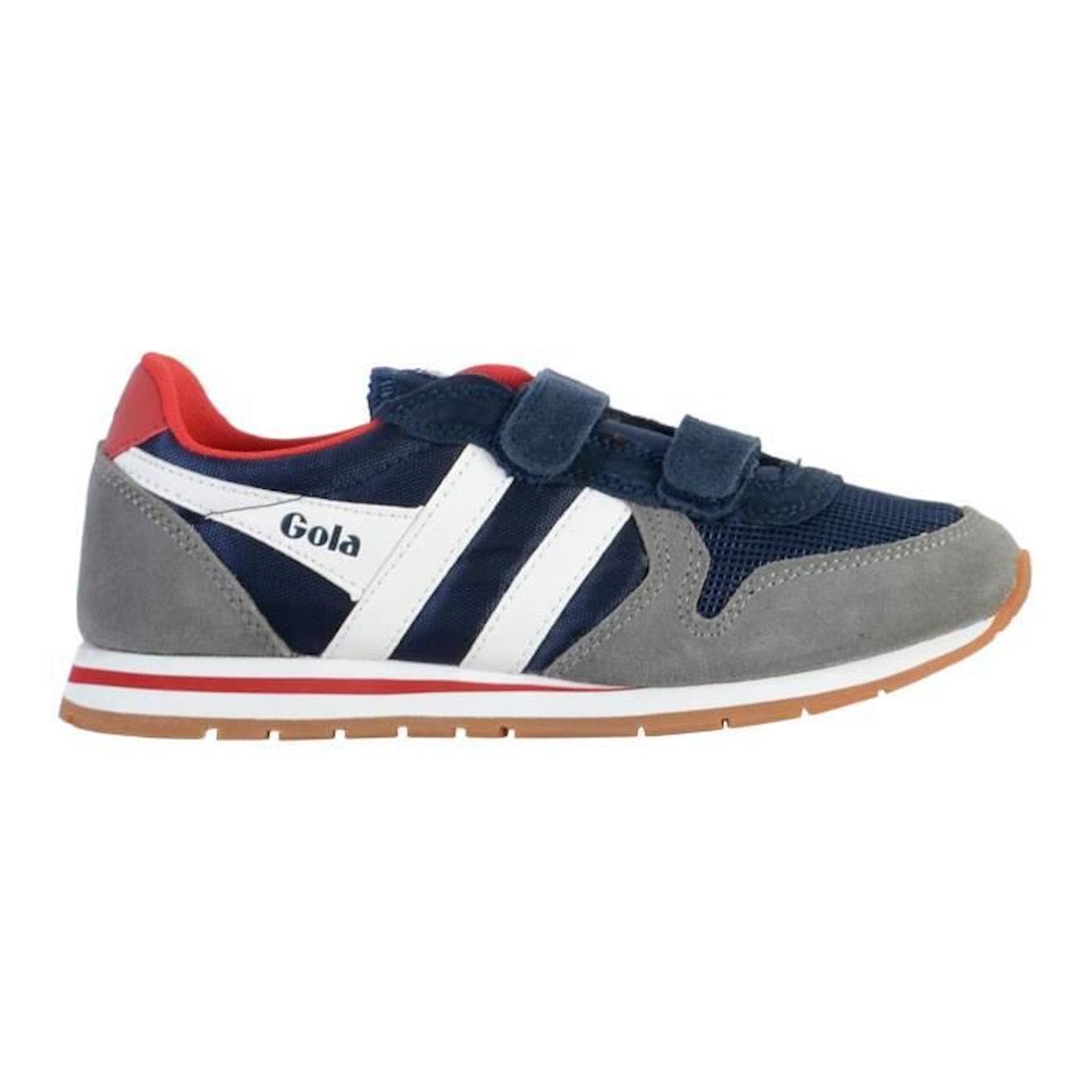 Basket Cuir Enfant Gola Daytona Quad Strap bleu