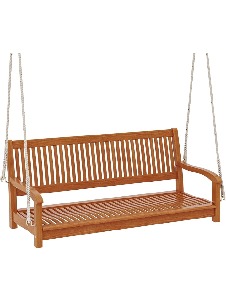 COSTWAY Schaukelbank 2-Sitzer 126 x 62 x 60 cm in Hellbraun günstig kaufen onesize
