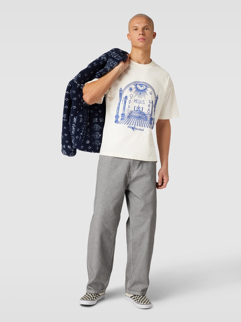 T-Shirt mit Motiv-Print in offwhite