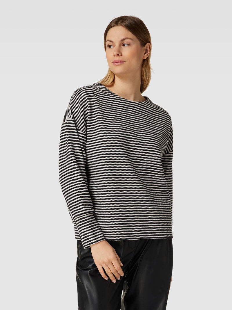 Sweatshirt mit Streifenmuster in weiß