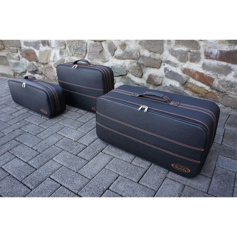Roadsterbag Mazda MX-5 ND + RF (EU) - 3tlg. Kofferset Kofferraum - Naht Mokka\/Futter Schwarz