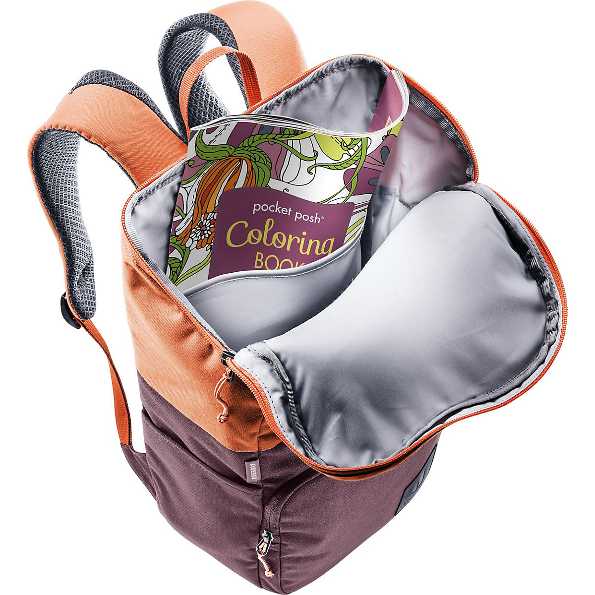 Kinder-Freizeitrucksack OVERDAY aubergine-sienna