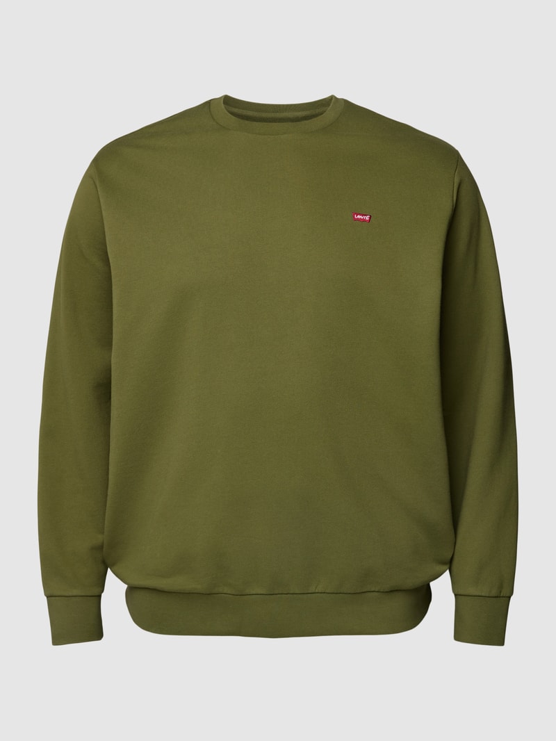 PLUS SIZE Sweatshirt mit Label-Patch Modell 'ORIGINAL' in khaki