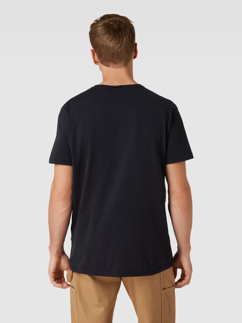 T-Shirt mit Label-Print und Rundhalsausschnitt in schwarz