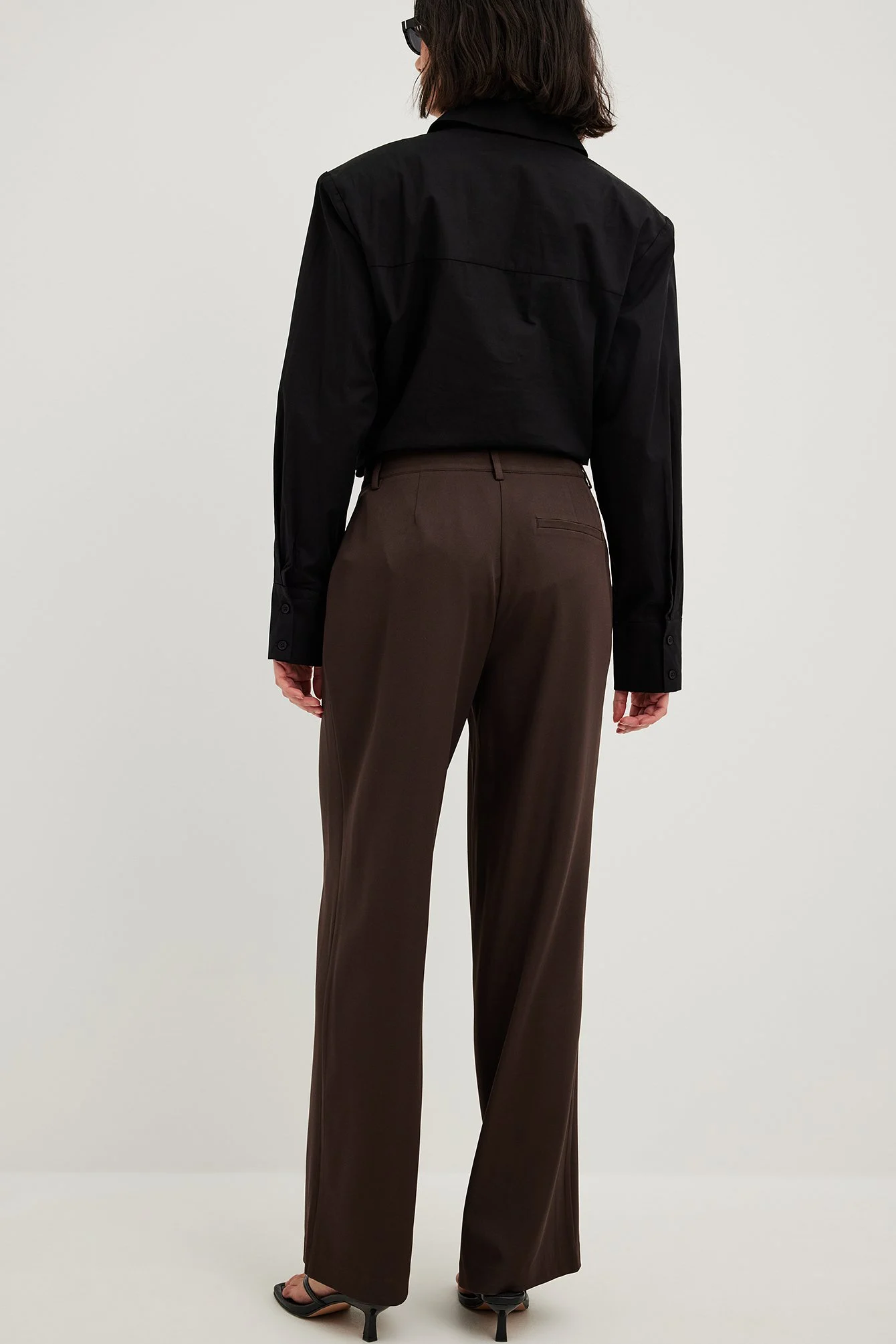 Anzughose mit mittlerer Taille und geradem Bein