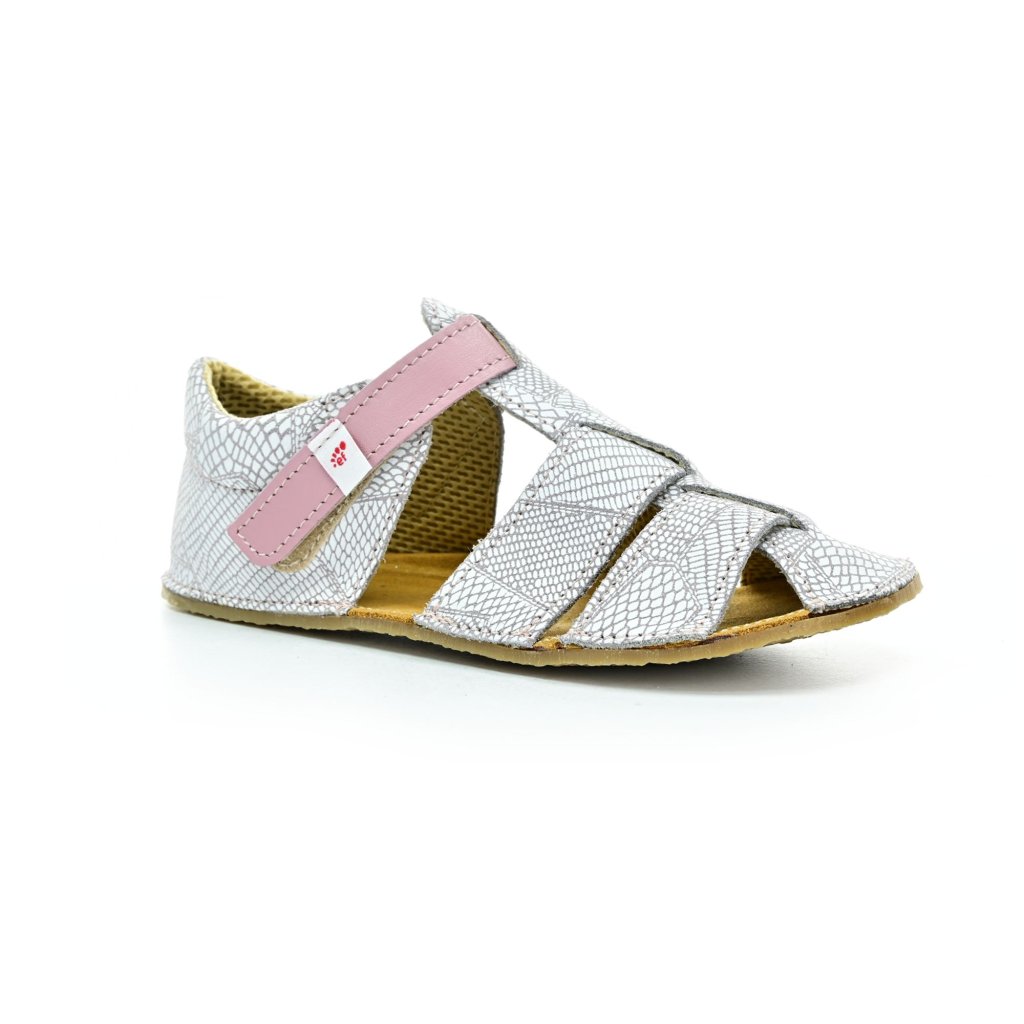 Ef Sam weiß-rosa gemusterte Barfußsandalen